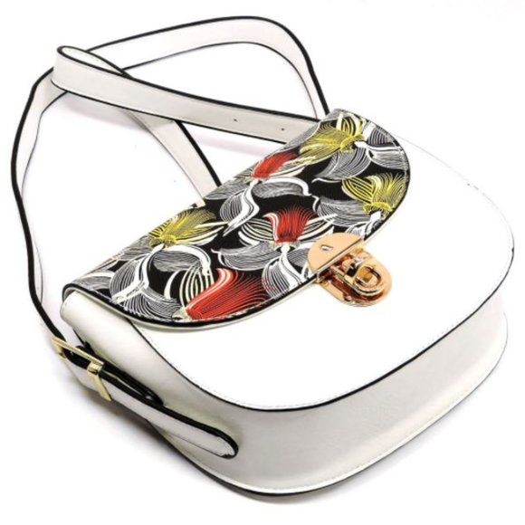 Floral Abstract Flap Shoulder Bag - Picture 1 of 6
